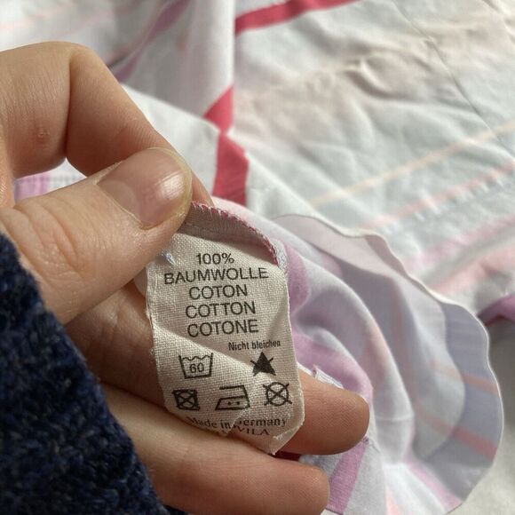 Novila Women's Pink Striped Button‎ Up Blouse Size 38/6 Preppy Old Money - Picture 10 of 13